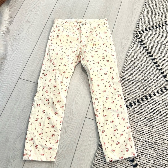 NWT, H&M,Creamy Beige & Floral
Straight-leg,Mid-Rise Pant w/Stretch,Size 12 - Picture 3 of 11